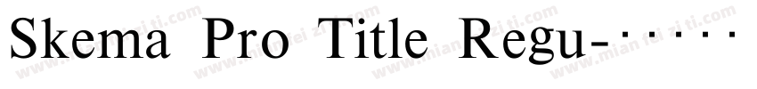 Skema Pro Title Regu字体转换